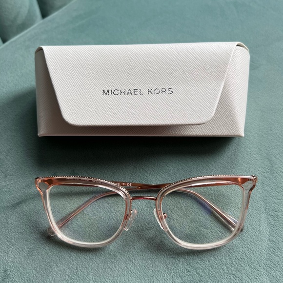 Michael Kors Coconut Grove light pink glasses clear frames